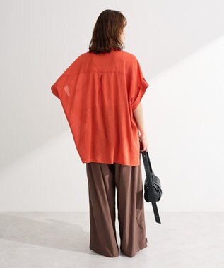 Green Parks タック入りオーバーサイズシャツ Red