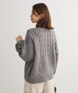 Green Parks 変形ケーブルニットプルオーバー Gray