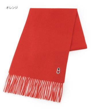 MOONBAT 【WEB限定】MACKINTOSH PHILOSOPHY バッキンガムベア ワッペン付 無地 マフラー オレンジ
