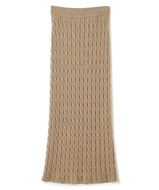 uncrave 【手洗い可】グロッシー ニット スカート（uncrave WHITE） ゴールドベージュ
