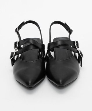 WEGO ダブルベルトポインテッドシューズ ブラック