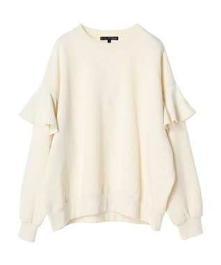 Green Parks ・ＳＵＧＡＲ　ＳＰＯＯＮ　ラッフルショルダースウェット Ivory
