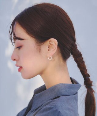 Tiaclasse 【金属アレルギー対応】ストーンサークルピアス ピンクゴールド