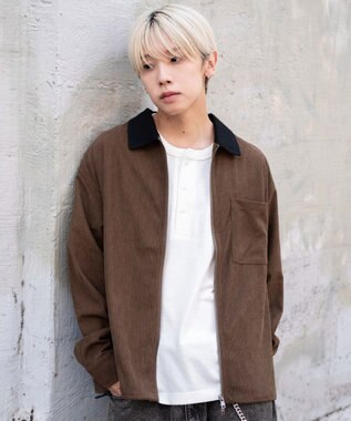 WEGO 【ユニセックス着用ITEM/MLサイズ展開】コーデュロイシャツジャケット ブラウン