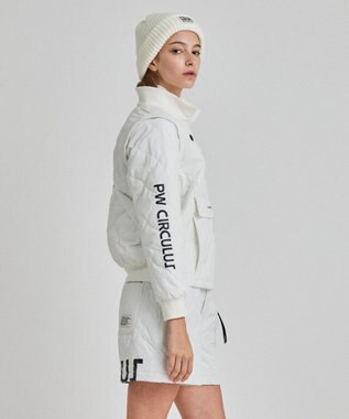 PW CIRCULUS 【ベストにもなる！袖2WAY】【WOMEN】ひょうたんキルティング中綿ブルゾン ホワイト系