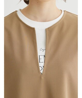 Green Parks キーネックカットベスト Beige