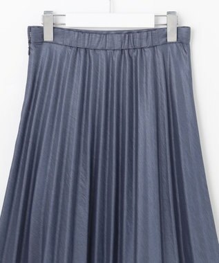 J.PRESS LADIES S 【洗える】Mistyスラブツイル プリーツ スカート ネイビー系