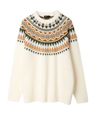 CRAFT STANDARD BOUTIQUE 【男女兼用】求心柄クルーネックニット Ivory