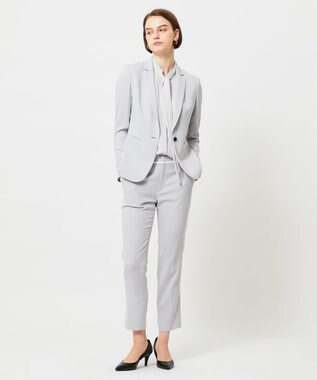 BEIGE， 【L-size】CINDY / クロップドパンツ Ice blue × White