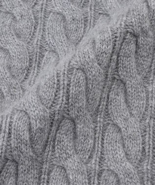 BEIGE， 【洗える】SEDONA / ウールカシミヤケーブルストール Gray