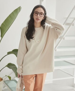 WEGO 【ユニセックス着用ITEM/MLサイズ展開】ミラノリブクルーネックプルオーバー ホワイト