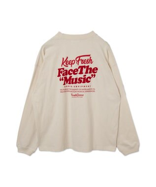 WEGO 【ユニセックス着用ITEM】フロッキーロゴBIGロンT（LS） ホワイトアイボリー