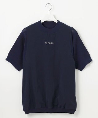 23区GOLF 【23Fondation/MEN】レイヤード風 コンビモックネック ネイビー系