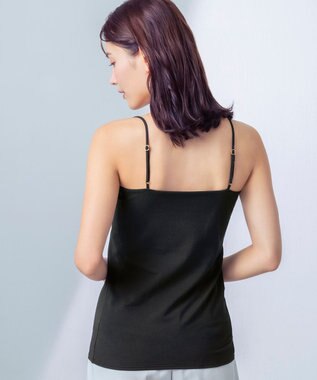 Wing カップ付きキャミソール ラク きれいなバストシルエット 綿混(身生地) 【シンクロブラトップ スリムストラップ】 ブラトップ 春 夏 ET1093 ウイング／ワコール ブラック