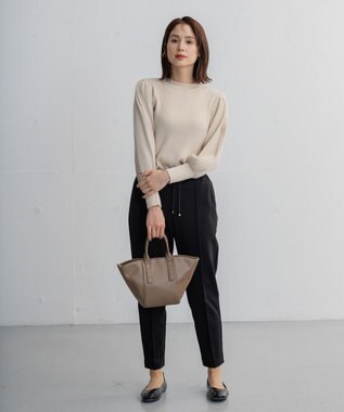 ANY any HEAT テーパードパンツ ブラック