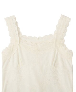 earth music&ecology 総レースホルターネックキャミソール Off White