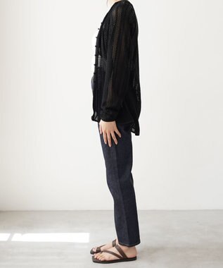 woadblue ＜坪田あさみさんコラボ＞ワイドテーパード  デニムパンツ RIGIDBLUE