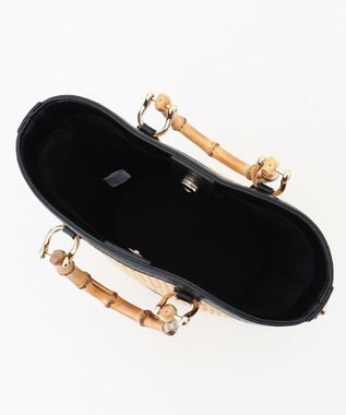 23区 【CLASSY.6月号掲載/Oggi4月号掲載】雑材 バンブー ハンドル ショルダー ブラックミックス