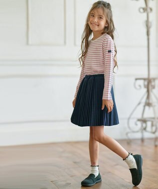 組曲 KIDS 【インパンツ付き】【150-160㎝】ＴＣ天竺プリーツ スカッツ ネイビー系