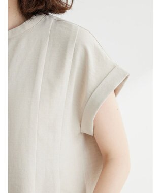 Green Parks フレンチスリーブタックブラウス Beige