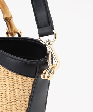 23区 【CLASSY.6月号掲載/Oggi4月号掲載】雑材 バンブー ハンドル ショルダー ブラックミックス