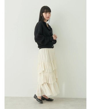 earth music&ecology ランダムティアードボリュームスカート Cream