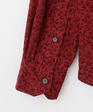 JOSEPH ABBOUD 【ソフトな着心地/I単品羽織にも】 コーデュロイフラワープリント シャツ レッド系5
