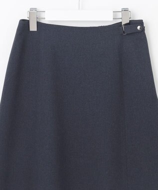 J.PRESS LADIES S 【洗える】LANATEC シャークスキン&ヘリンボーン スカート ネイビー系