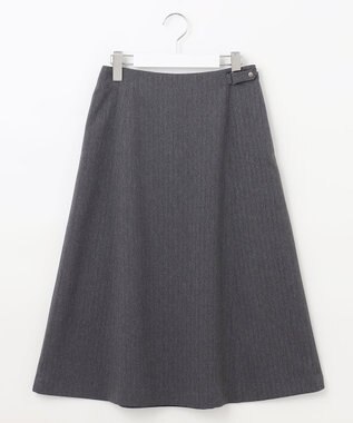 J.PRESS LADIES S 【洗える】LANATEC シャークスキン&ヘリンボーン スカート グレー系