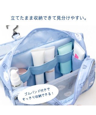 Mother garden しろたん トラベルポーチ 《旅行柄》 ブルー