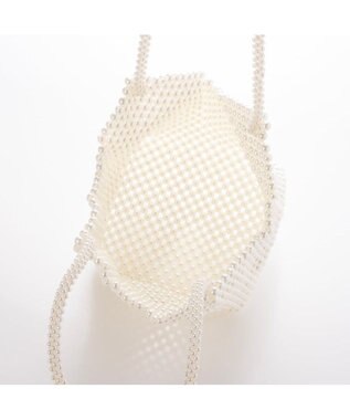 UNBILLION カシュカシュ cachecache / ビーズハート手提げバッグ ホワイト