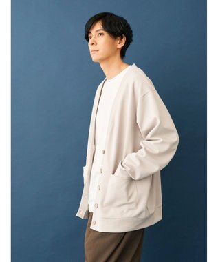 CRAFT STANDARD BOUTIQUE 強撚ポンチカーディガン＋Ｌ／Ｓ　ＴＥＥーＳＥＴ Light Gray