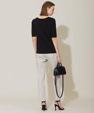 ICB 【洗える】シルクヴィスコースハイゲージ プルオーバー ブラック系