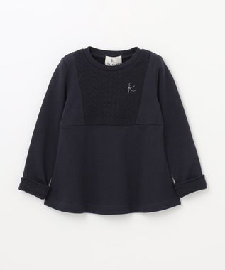 組曲 KIDS 【110-140cm】ホイップキルト トレーナー ネイビー系