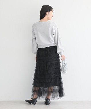 earth music&ecology パール＆ビジューカーディガン Gray