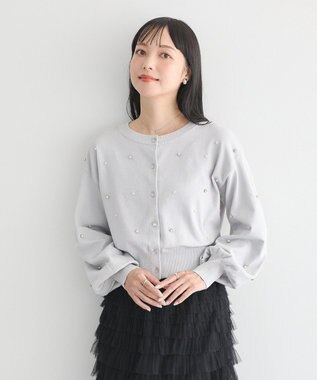 earth music&ecology パール＆ビジューカーディガン