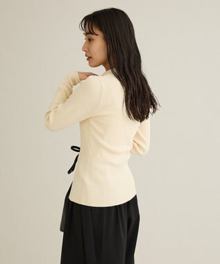CRAFT STANDARD BOUTIQUE 襟付きコンパクトリブニットカーディガン Ivory