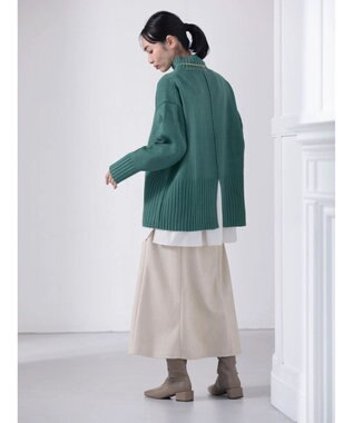 Green Parks 洗える　バックスリットニットプルオーバー Green