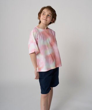 OP／FILA 【RUSTY】ニコちゃん×タイダイ柄半袖Tシャツ ピンク