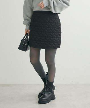 Green Parks ・ｓｗｉｎｇ　ｂｙ　ハートキルトミニスカート Black