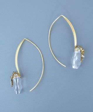 monshiro スイートピーグラスフックピアス ストーン