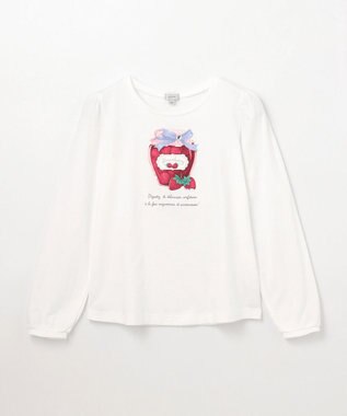 ANY KIDS 【チェリーベリーシリーズ】フルーツジャム 長袖 Tシャツ オフホワイト×イチゴジャム