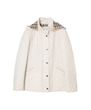 DAKS ライトウェイト フーデッドキルティングブルゾン ホワイト