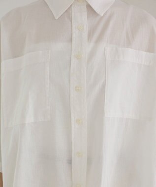 WEGO 【ANGIE VINTAGE】キャンブリックボイルオーバー半袖シャツ オフホワイト