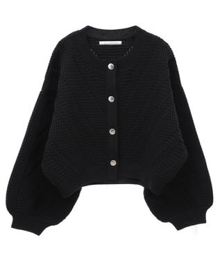 Green Parks ・ＥＬＥＮＣＡＲＥ　ＤＵＥ　ジャカードカーディガン Black