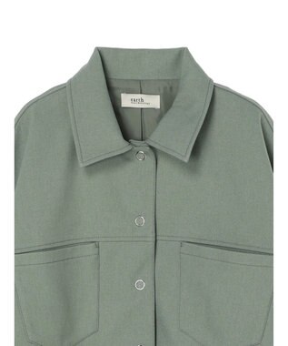 earth music&ecology ショート丈カバーオール Khaki