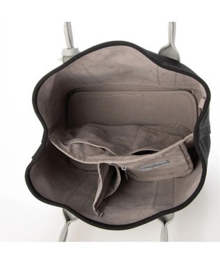 UNBILLION cachecache パーテーションキャンバストートバッグ ブラックグレー