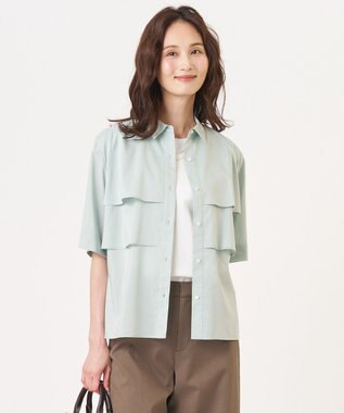 J.PRESS LADIES S 【WEB限定カラーあり・一枚で着映え】ラミーポプリン ティアード シャツ