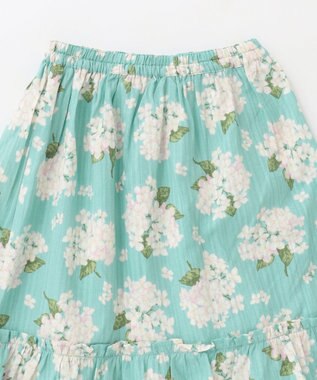 ANY KIDS ショート丈 浴衣 セット エメラルドグリーン×アジサイ