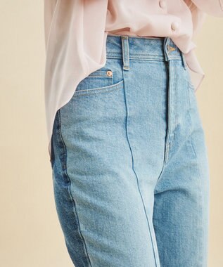 GRACE CONTINENTAL カットオフスリムデニムパンツ サックス